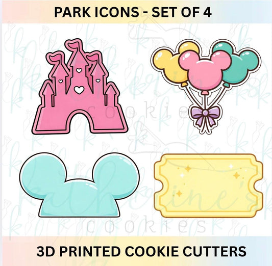 Magic Park Icons - Set of 4 3D Printed Cookie Cutters